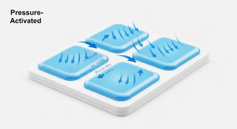 Coupe transversale montrant le gel rafraîchissant